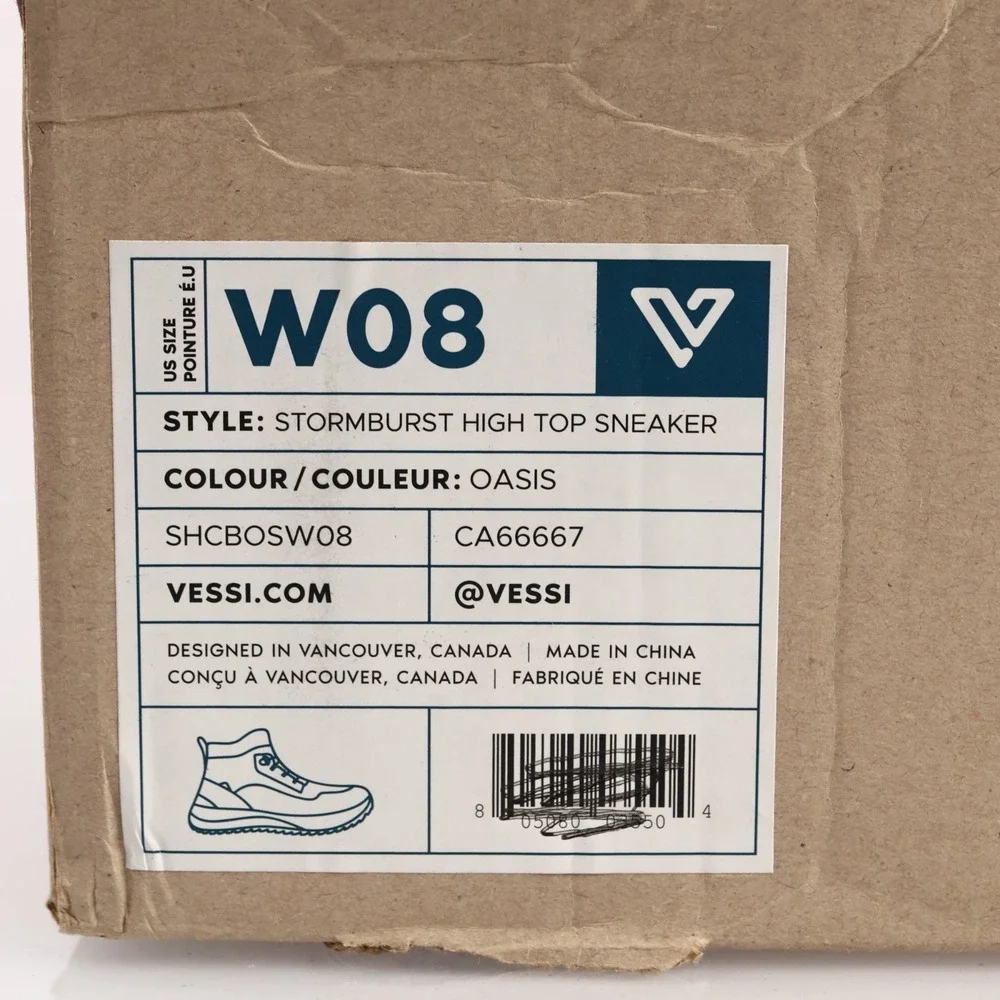 Vessi Women Stormburst High Top Boot Sneakers Size 8 Waterproof Off White Shoes